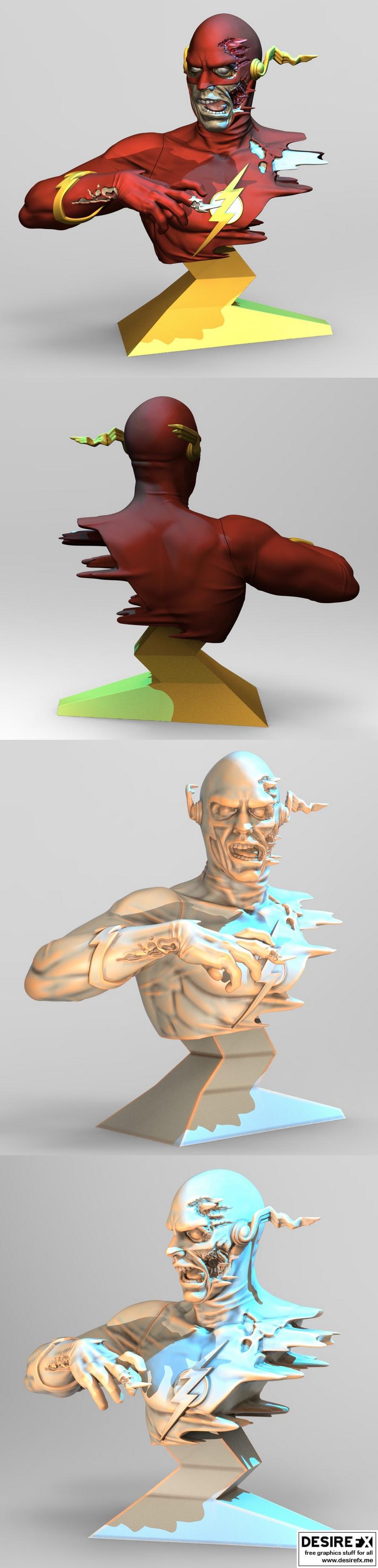 僵尸闪现——3D打印模型|Zombie Flash Bust – 3D Print Model