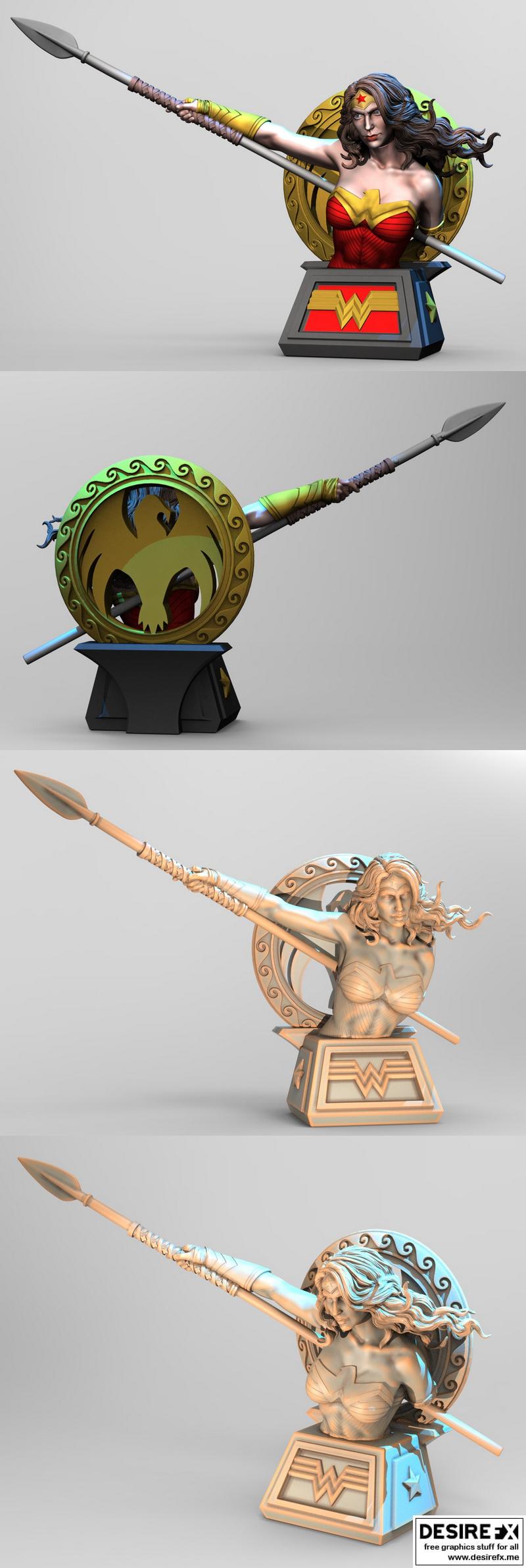 神奇女侠3D打印模型|Wonder Woman Bust – 3D Print Model