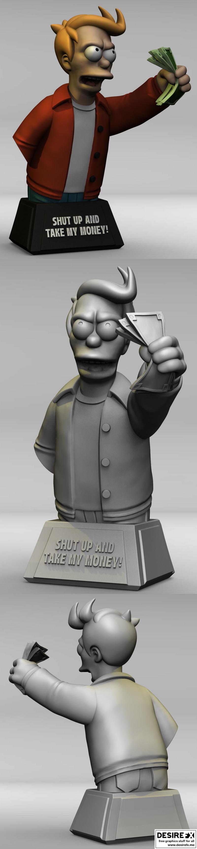 《飞出个未来-弗瑞爆破模型3D打印版》|Futurama – Fry Bust – 3D Print Model