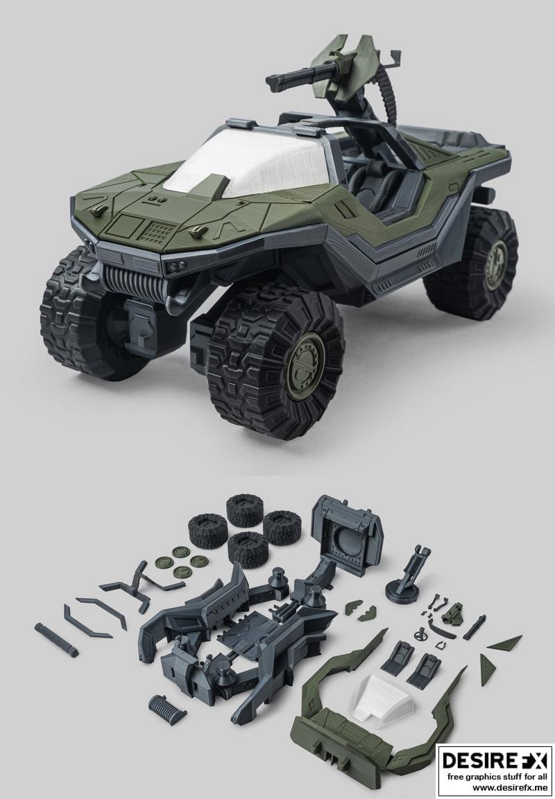 Fab365 3D打印战地猪 M12模型|Fab365 Folderble Halo M12 Warthog – 3D Print Model