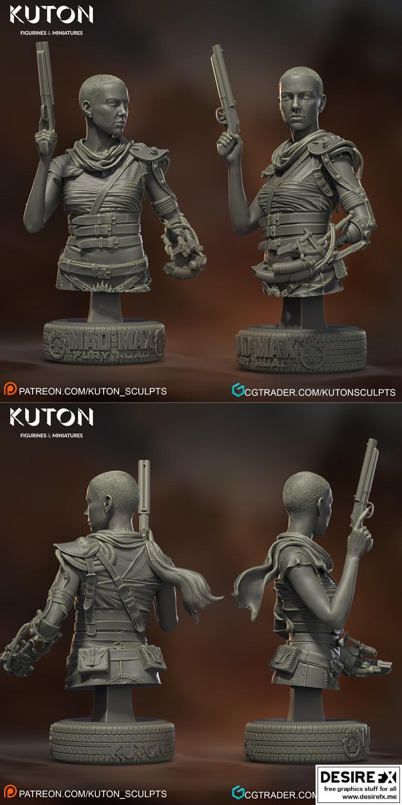 Kuton出品《疯狂的麦克斯：狂暴之路》 Furiosa 3D打印模型|Kuton Figurines – Furiosa – 3D Print Model STL
