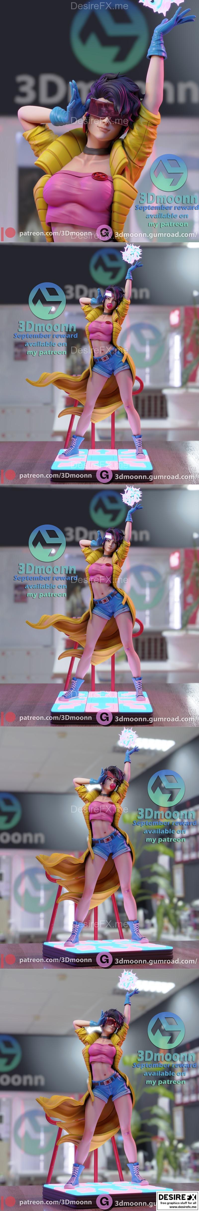 3D打印模型：X战警 jubileu 角色雕塑|3Dmoonn – Jubileu X-men – 3D Print Model STL