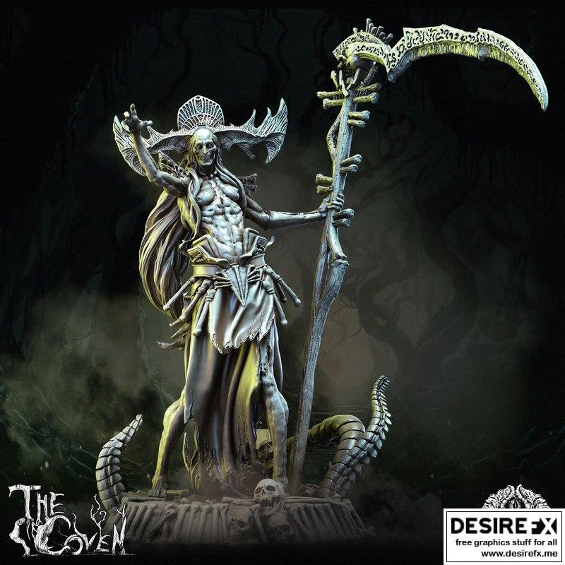 最佳微型模型·邪典女巫·巴芭耶加死亡女巫3D打印模型|Bestiarum Miniatures – The Coven – Baba Yaga the Death Hag – 3D Print Model