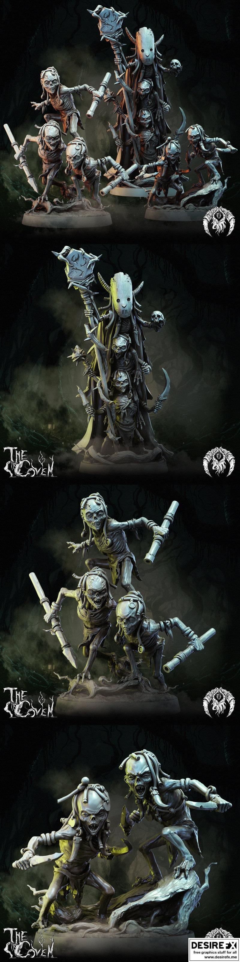 Bestiarum迷你模型：异教徒·矮人族3D打印模型|Bestiarum Miniatures – The Coven – Pygmies – 3D Print Model