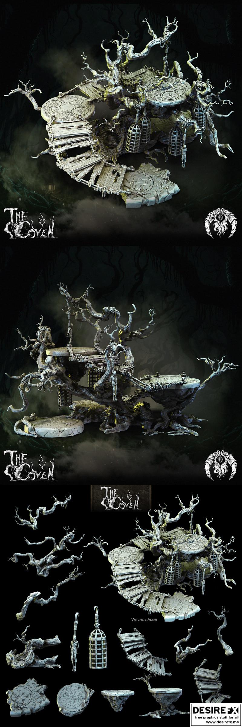 Bestiarum迷你模型：女巫祭坛3D打印作品|Bestiarum Miniatures – The Coven – Terrain – The Witch’s Altar – 3D Print Model