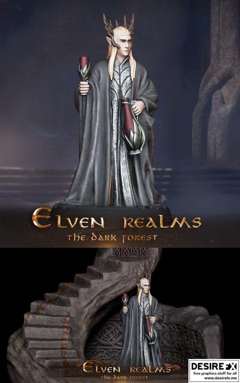 精灵 realms - 暗影森林 - 梅里亚德三世 3D打印模型|Elven Realms – The Dark Forest – Thranduil – 3D Print Model