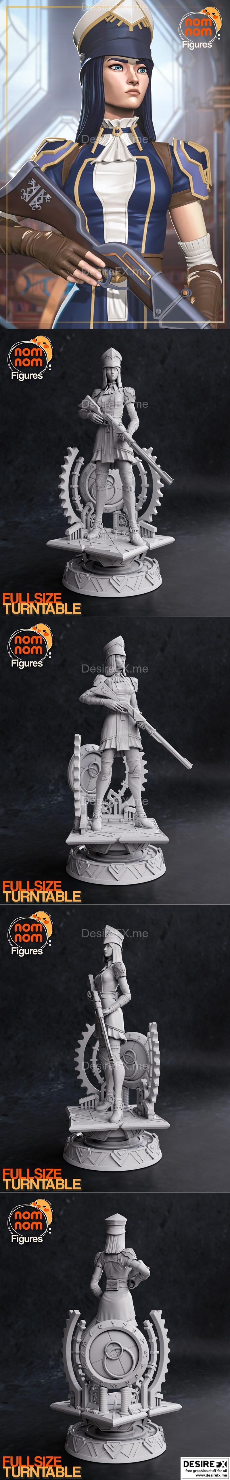 Arcane角色凯特琳3D打印模型|Nomnom Figures – Caitlyn from Arcane – 3D Print Model STL