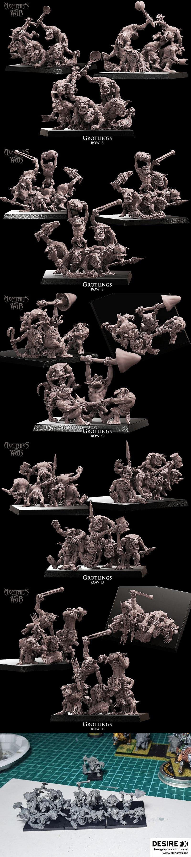 战争之影——格罗廷斯——3D打印模型|Avatars of War – The Grotlings – 3D Print Model