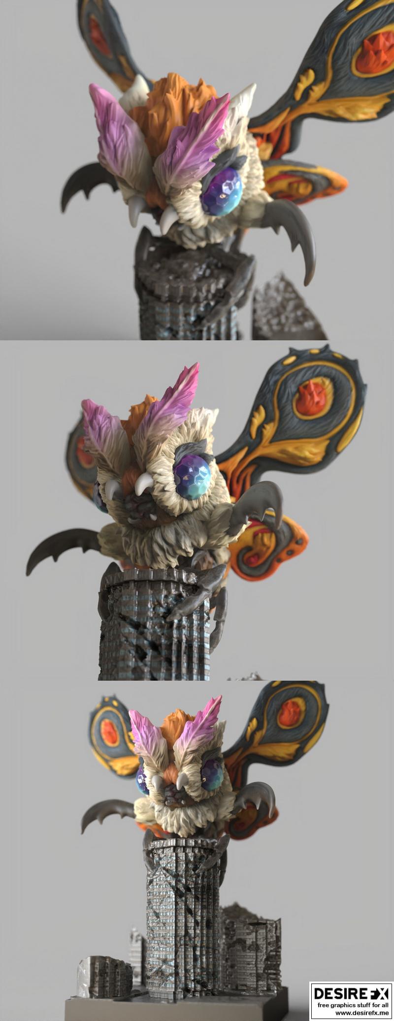 摩斯拉萌系3D打印模型|Mothra Chibi – 3D Print Model