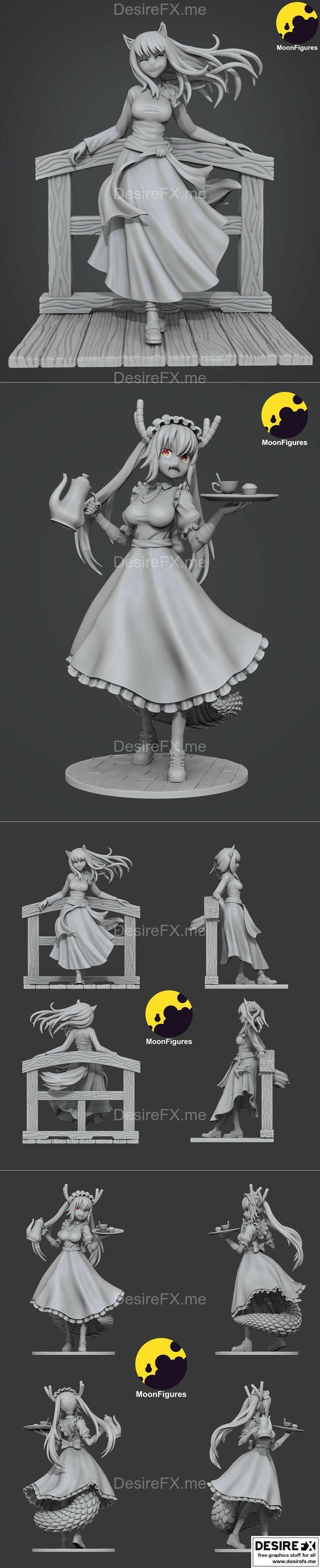 月之玩偶 - 月野兔与鹤子 - 3D打印模型|Moon Figurine – Tohru and Holo – 3D Print Model STL