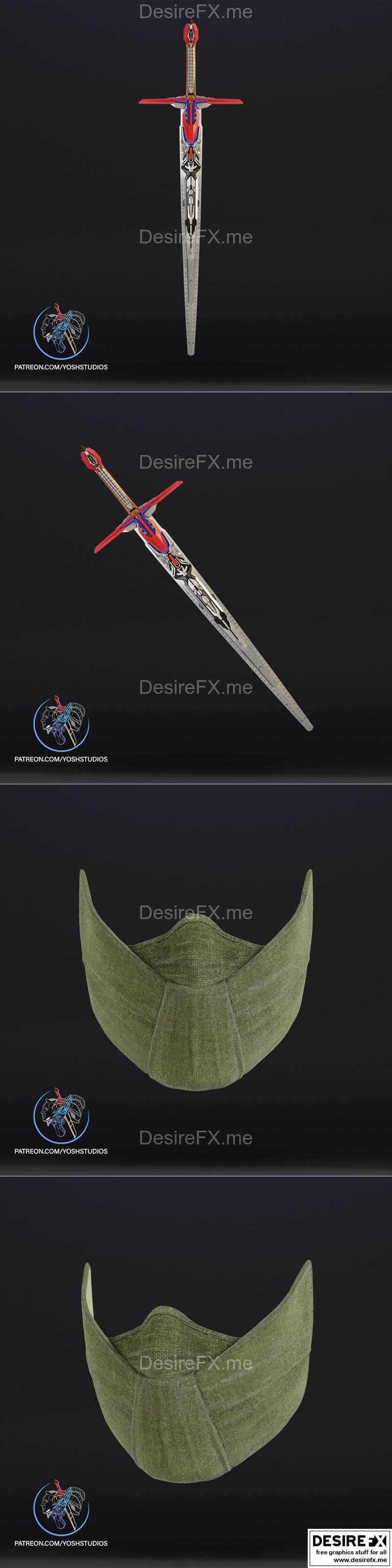 变形金刚 奥比朗 最后骑士 斩击版MK1变色龙面罩 3D打印模型|Optimus prime last knight Sword and MK1 Reptile Mask – 3D Print Model STL