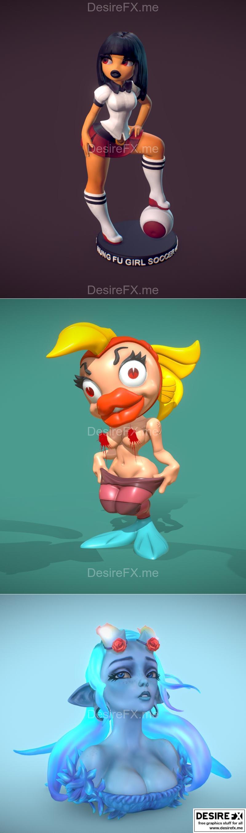 Kyoshi玩偶与海王女皇苏克伦塔 3D打印模型|Kyoshi Figurine and Daughter of the Sea King and Suculenta – 3D Print Model STL