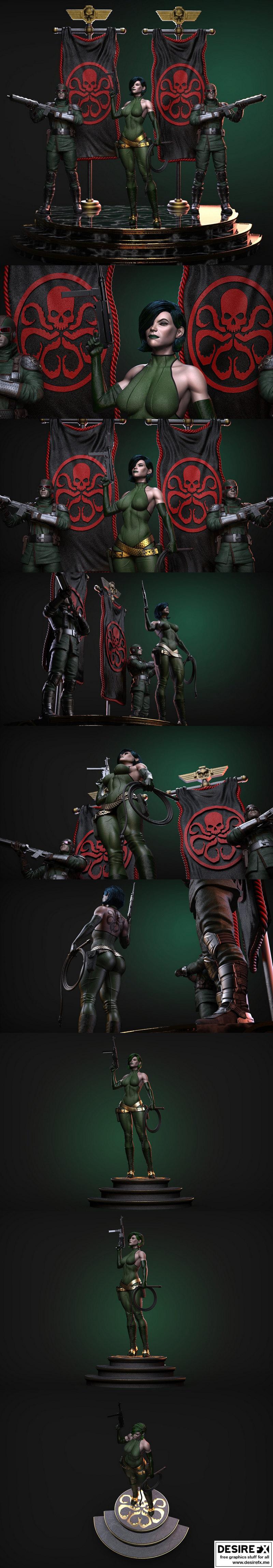 漫威毒蛇·哈迪森女郎 3D打印模型|Marvel Comics Viper Madame Hydra – 3D Print Model