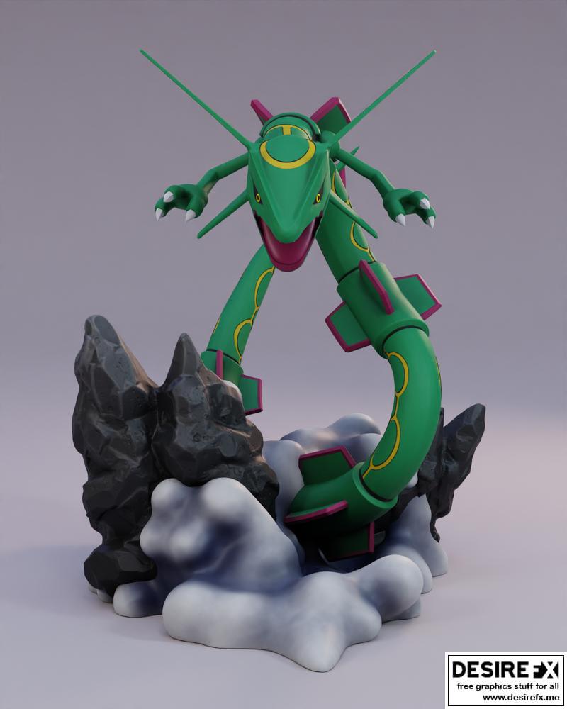 雷吉斯拉3D打印模型|Rayquaza Statue – 3D Print Model