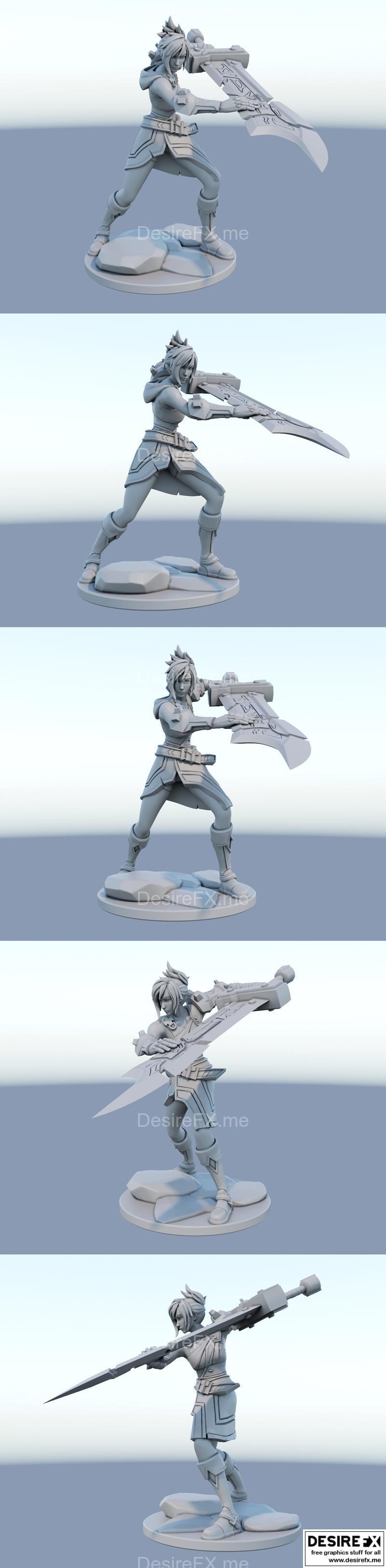 Riven 3D打印模型——Rina角色立体雕刻版|Riven – Rina – 3D Print Model STL