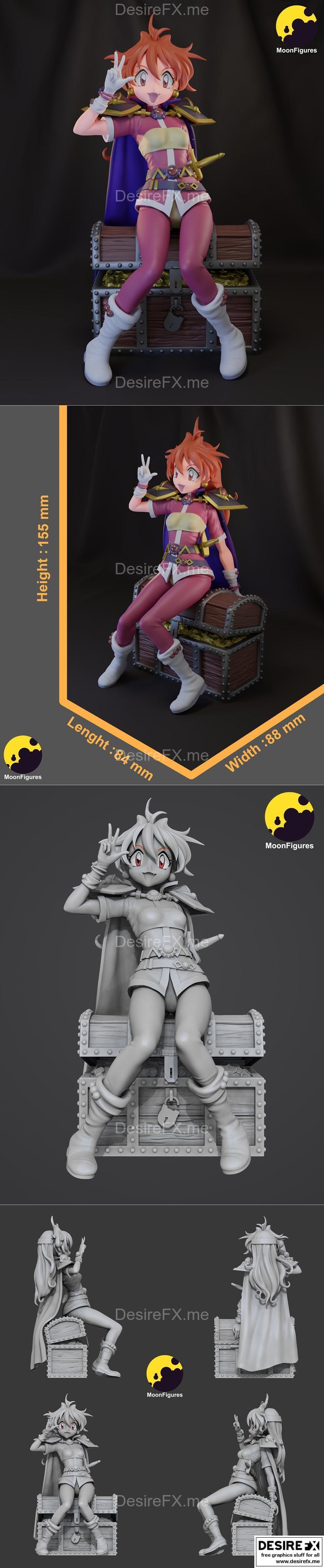 Lina Inverse - 斩杀者 - 3D打印模型|Lina Inverse – Slayers – 3D Print Model STL