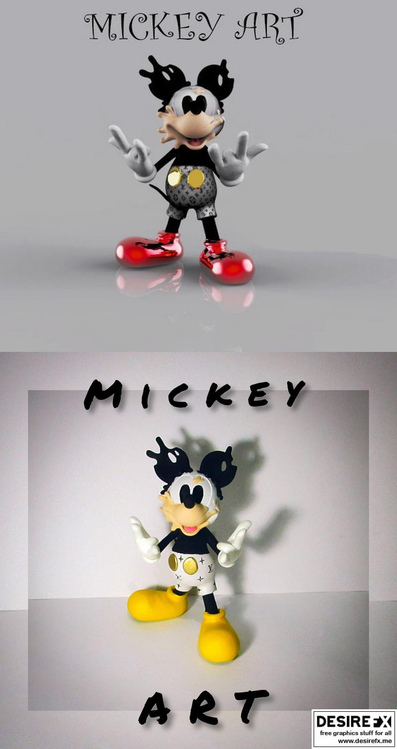 米奇街艺术-3D打印模型-米奇|Mickey Street Art – 3D Print Model