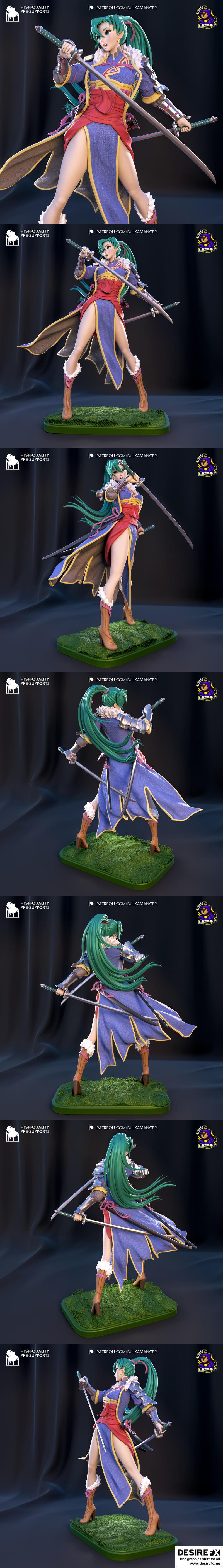 莉亚——火焰之纹——3D打印模型|Lyn – Fire Emblem – 3D Print Model