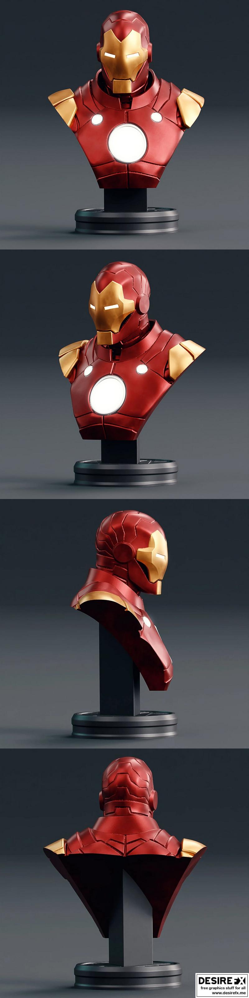 铁甲侠Model 70摆件 3D打印模型|Iron Man Model 70 Bust – 3D Print Model