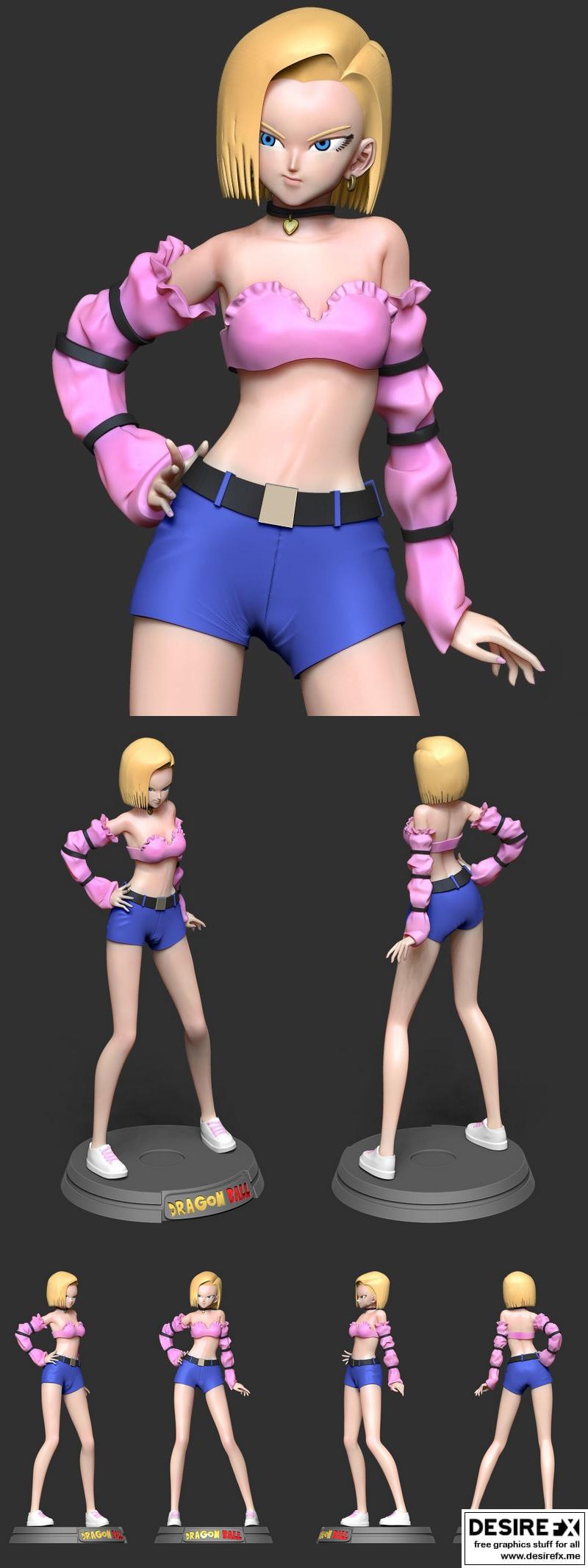 龙珠Android 18 3D打印模型|Android 18 – Dragon Ball Fanart – 3D Print Model