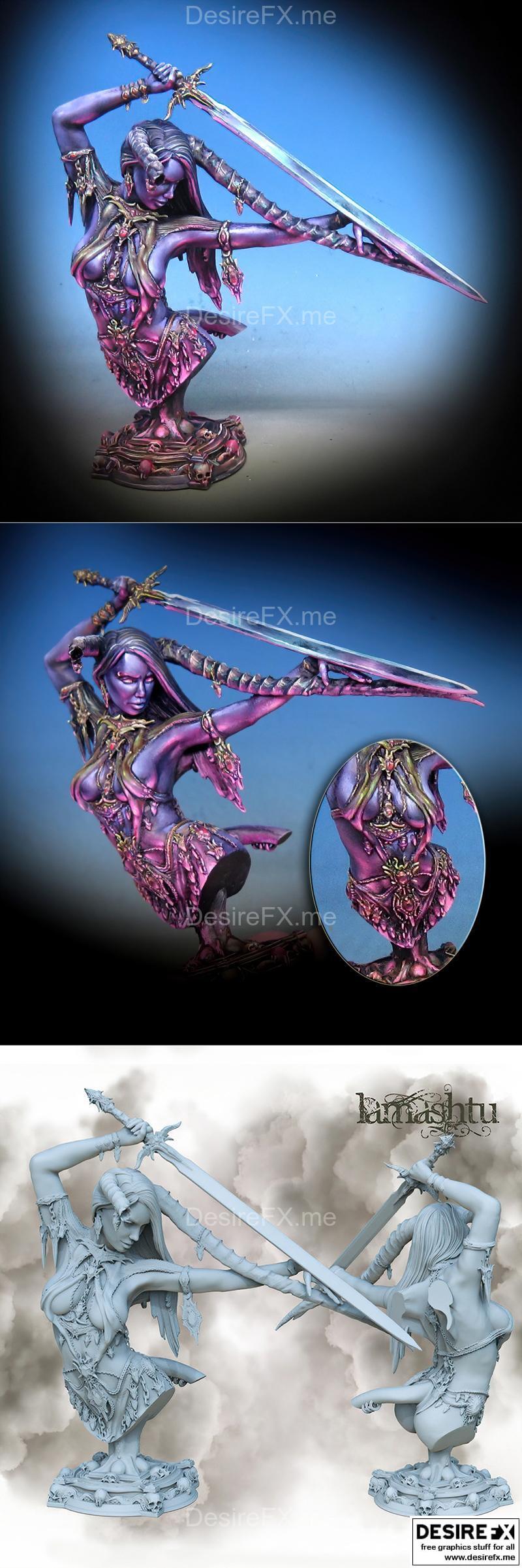 Lamashtu雕像 3D打印模型|Printomancer – Lamashtu Bust – 3D Print Model STL