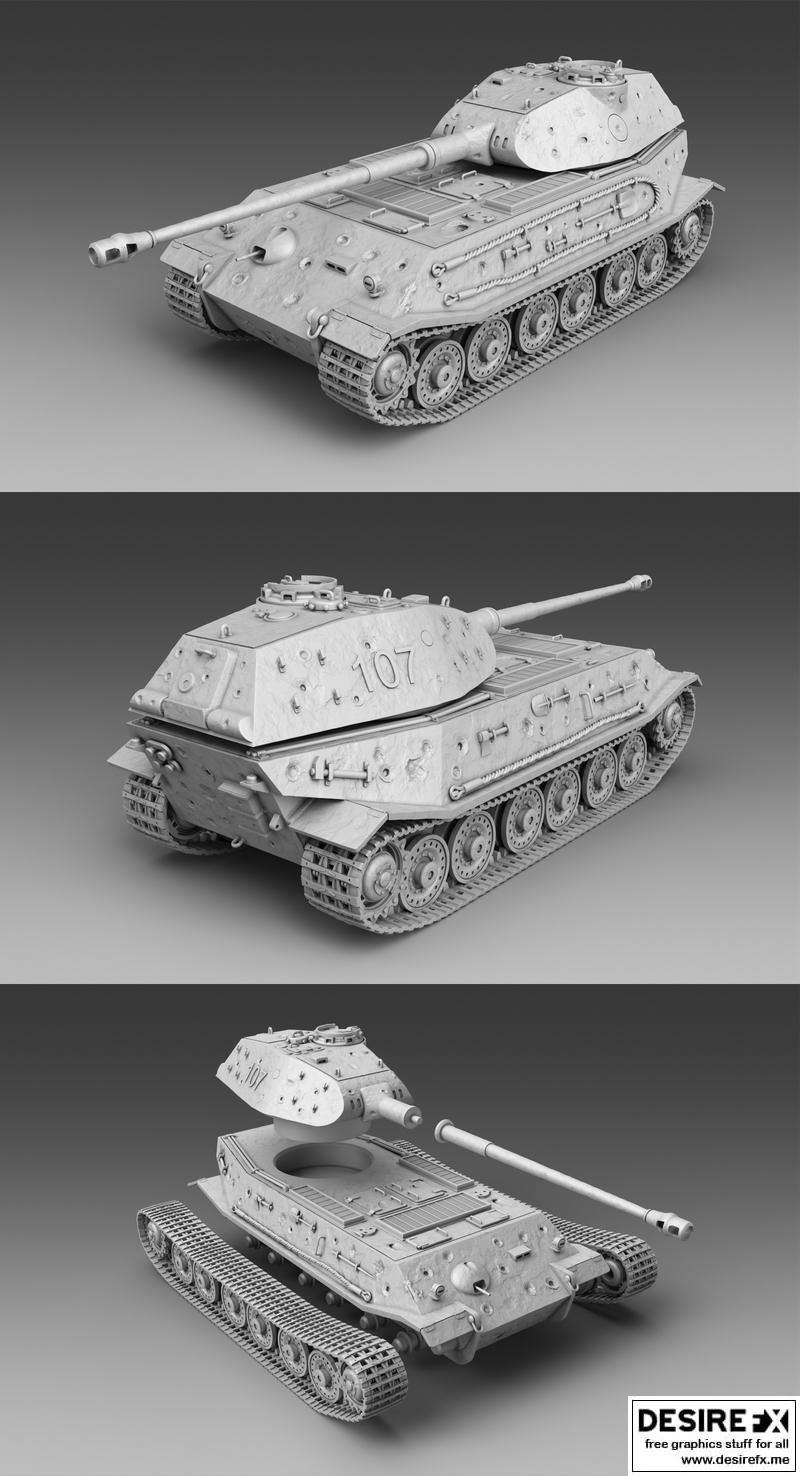 德国坦克VK 4502p 3D打印模型|German Tank VK 4502p – 3D Print Model
