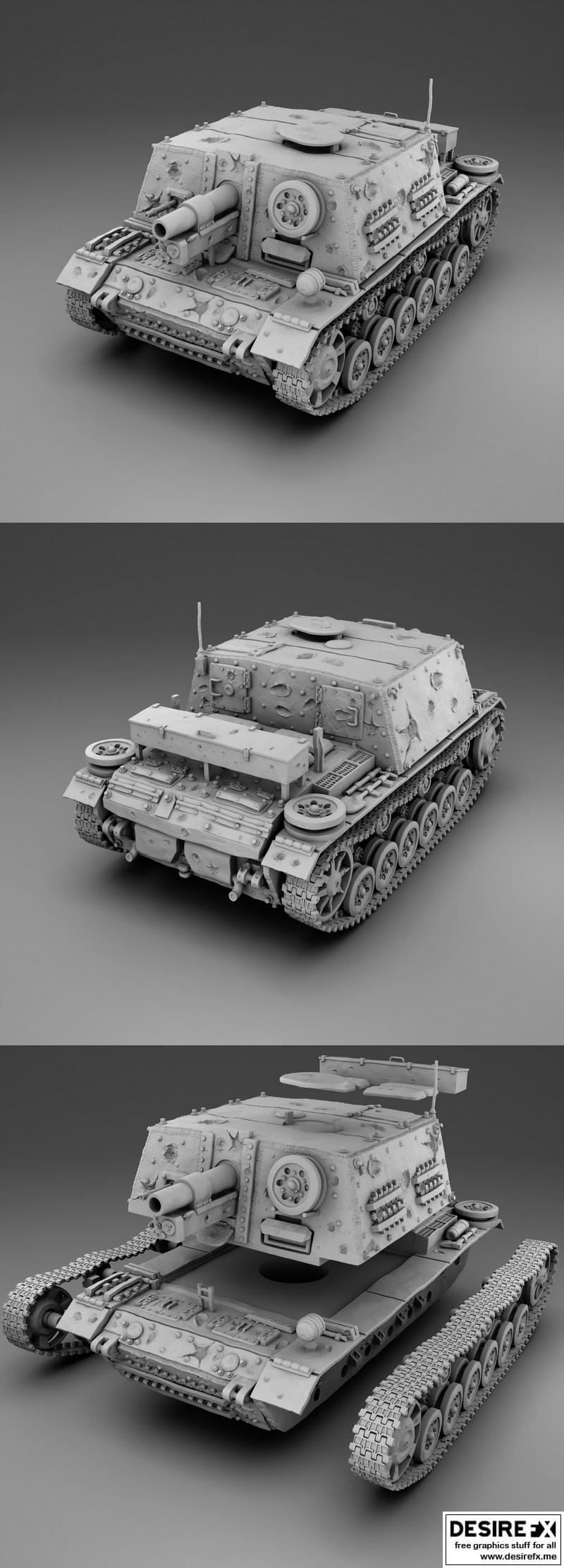 德国虎式坦克 Stug-33 3D打印模型|German Tank Stug-33 – 3D Print Model
