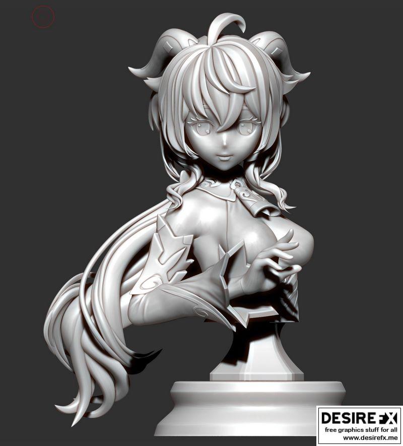 甘雨3D打印模型|Ganyu Bust – 3D Print Model