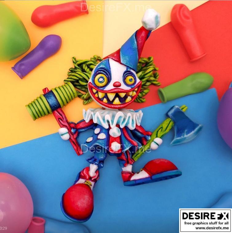 3D打印恐怖小丑模型|Articualted Creepy Clown – 3D Print Model STL