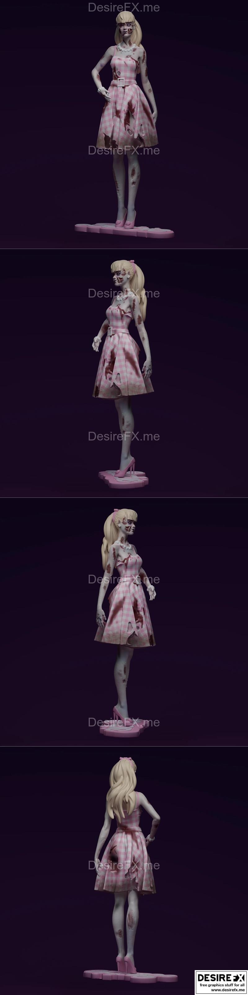 僵尸芭比 3D打印模型|Zombie Barbie – 3D Print Model STL