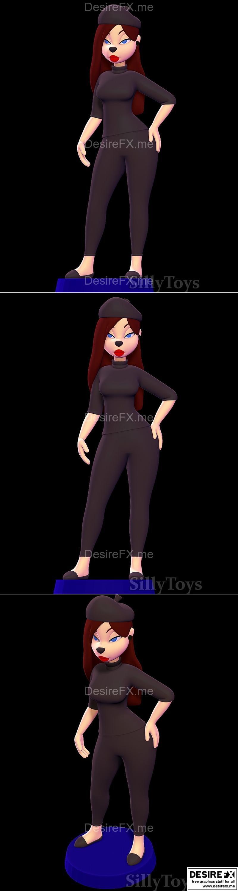 极搞笑电影贝雷帽女孩 3D打印模型|Beret Girl – Extremely Goofy Movie – 3D Print Model STL