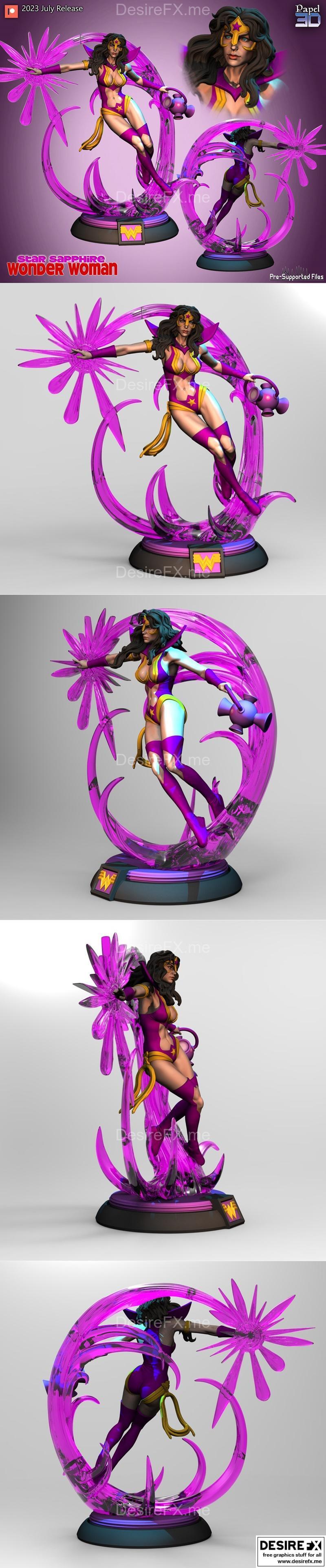 星 Sapphire 戴安娜——3D打印模型|Star Sapphire Wonder Woman – 3D Print Model STL