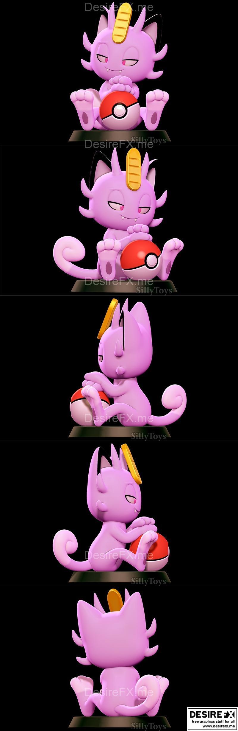 宝可梦Alolan梅欧斯 3D打印模型|Alolan Meowth – Pokemon – 3D Print Model STL