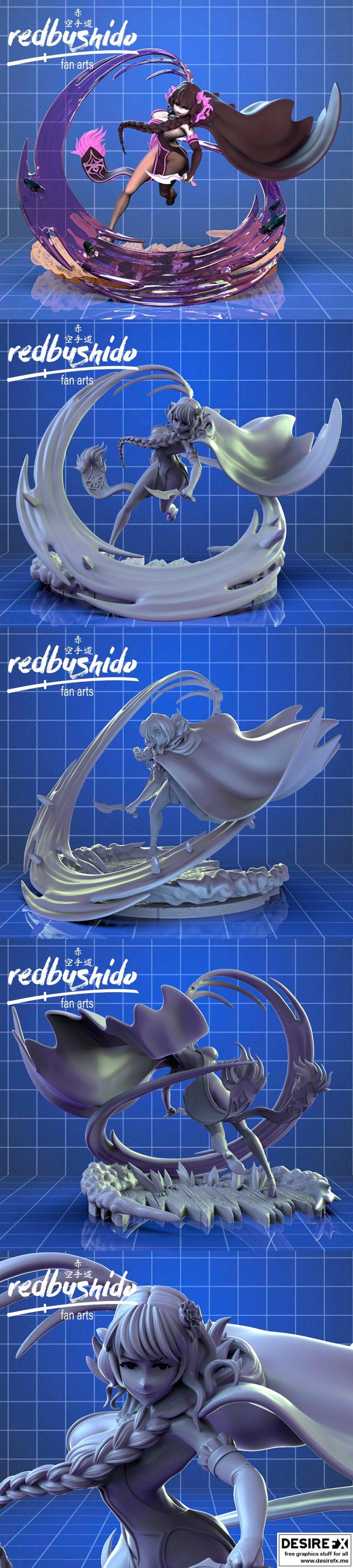 Redbushido 3D打印模型：Elsa Granhiert角色造型|Redbushido – Elsa Granhiert – 3D Print Model