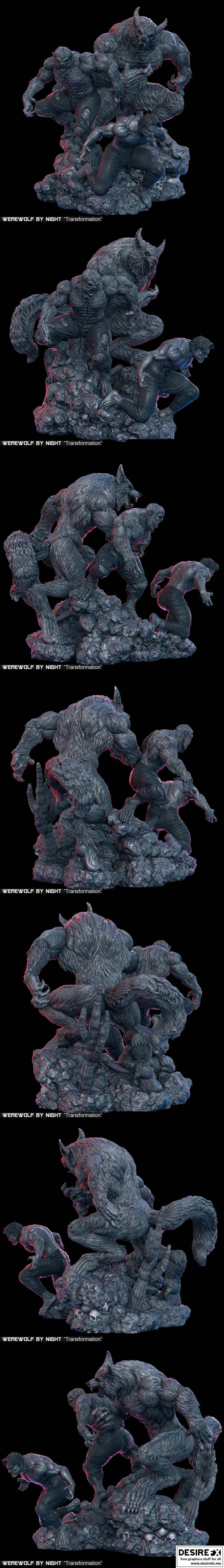 狼人之夜变身 – 3D打印模型|Werewolf by Night Transformation – 3D Print Model