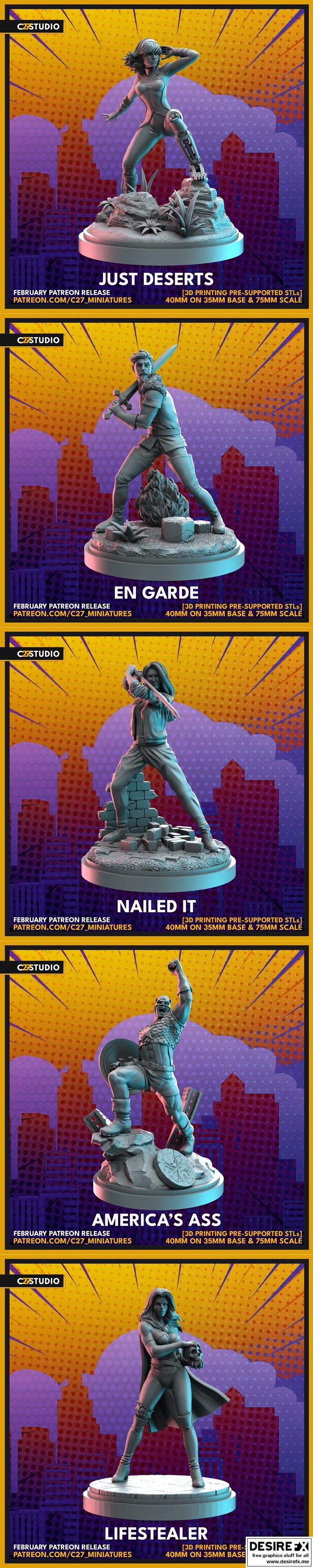 C27迷你模型包 - 3D打印动漫角色立体模型|C27 Minis Pack – 3D Print Model STL