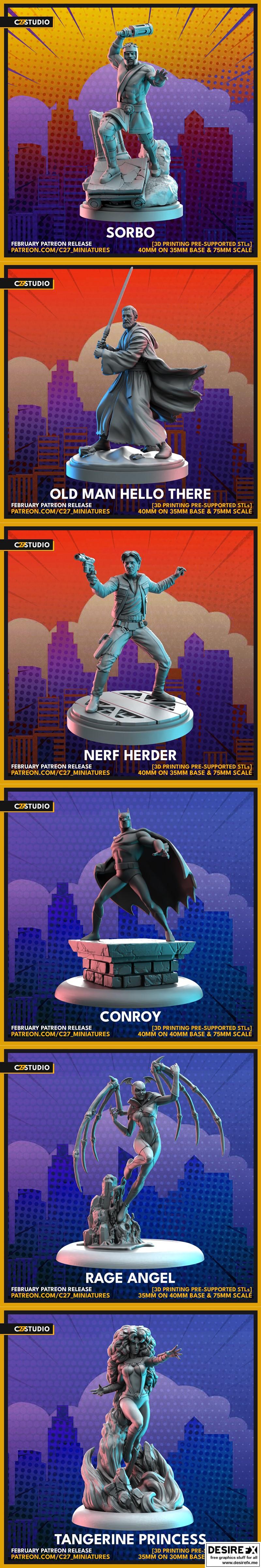 C27迷你模型包 - 3D打印动漫角色立体模型|C27 Minis Pack – 3D Print Model STL
