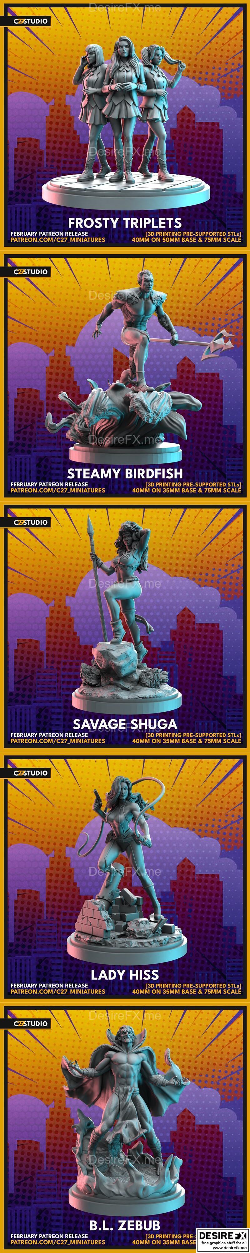 C27迷你模型包 - 3D打印动漫角色立体模型|C27 Minis Pack – 3D Print Model STL