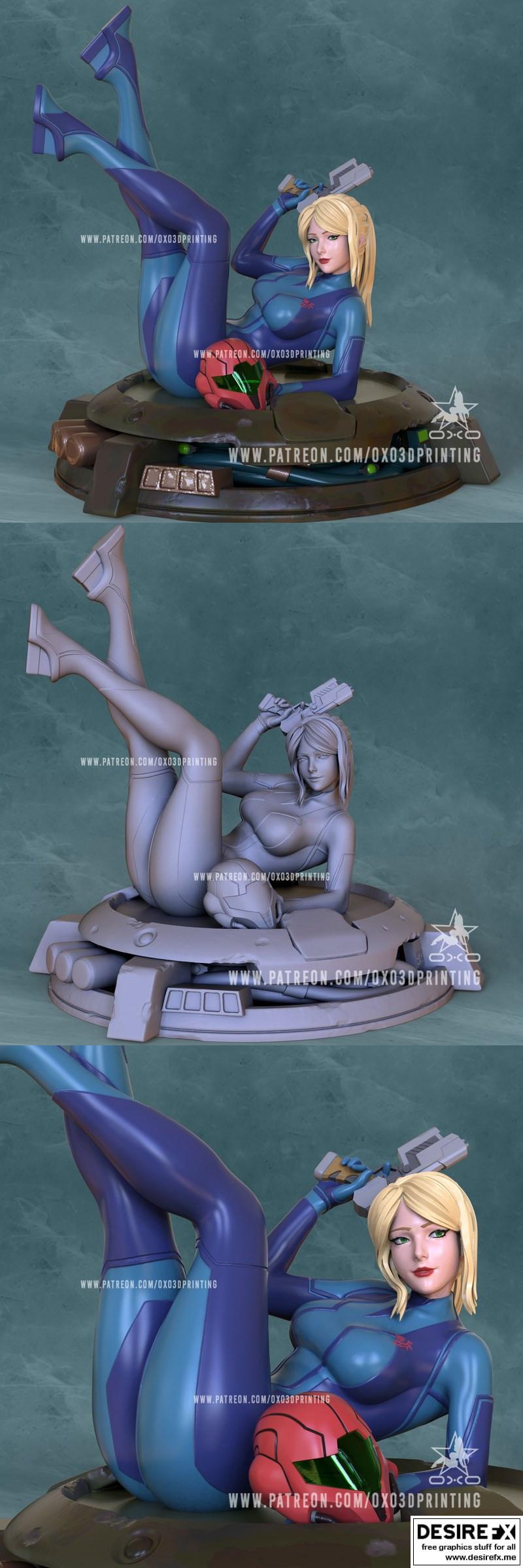 美式科幻经典《元祖梅塔利克》零装萨姆斯标准版3D打印模型|OXO3D – Zero Suit Samus Standard – Metroid – 3D Print Model