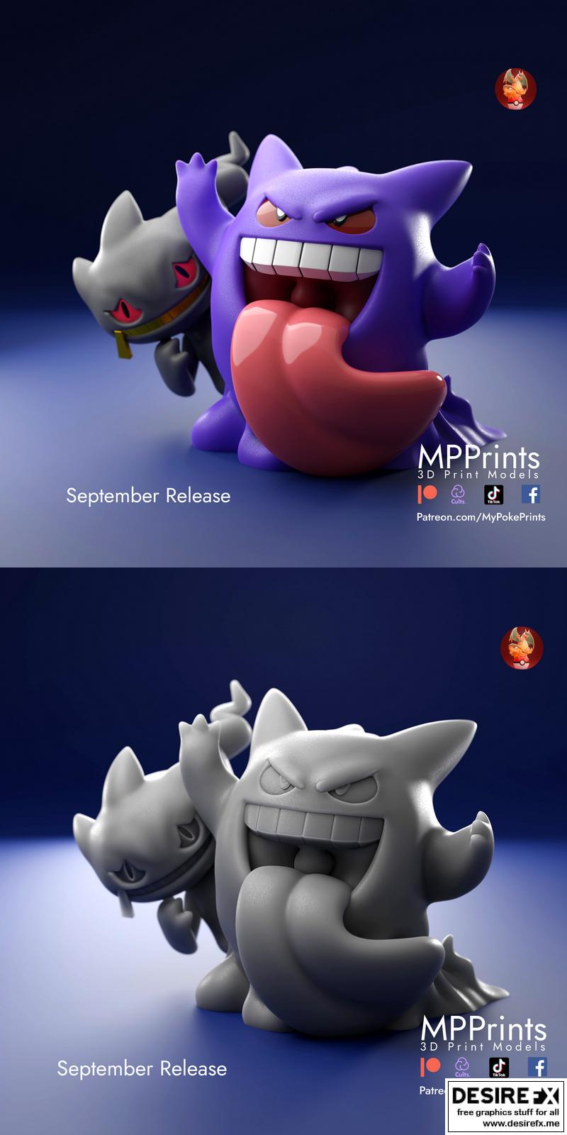 盖欧卡与班ette 3D打印模型|Gengar and Banette – 3D Print Model
