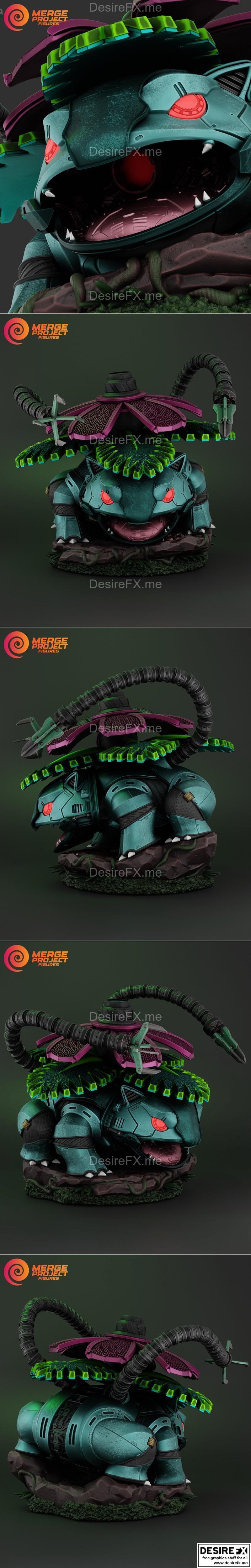 融合项目：机械美少女雅典娜 3D打印模型|Merge Project Figures – Mecha Venusaur – 3D Print Model STL