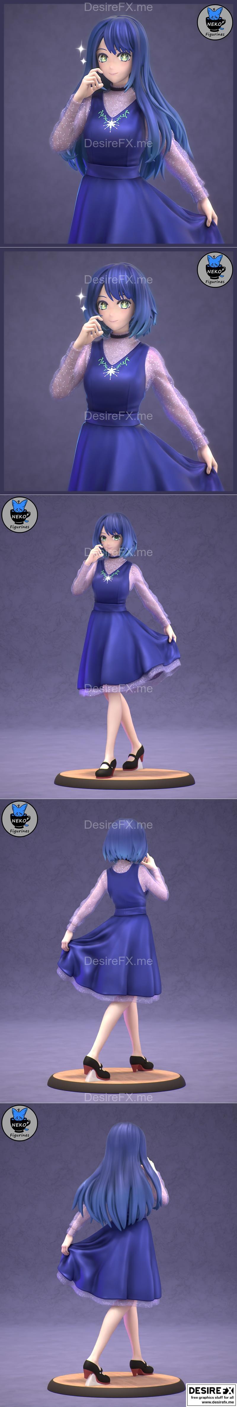Akane Kurokawa（Oshi No Ko）3D打印模型|Neko Figurines – Akane Kurokawa (Oshi No Ko) – 3D Print Model STL