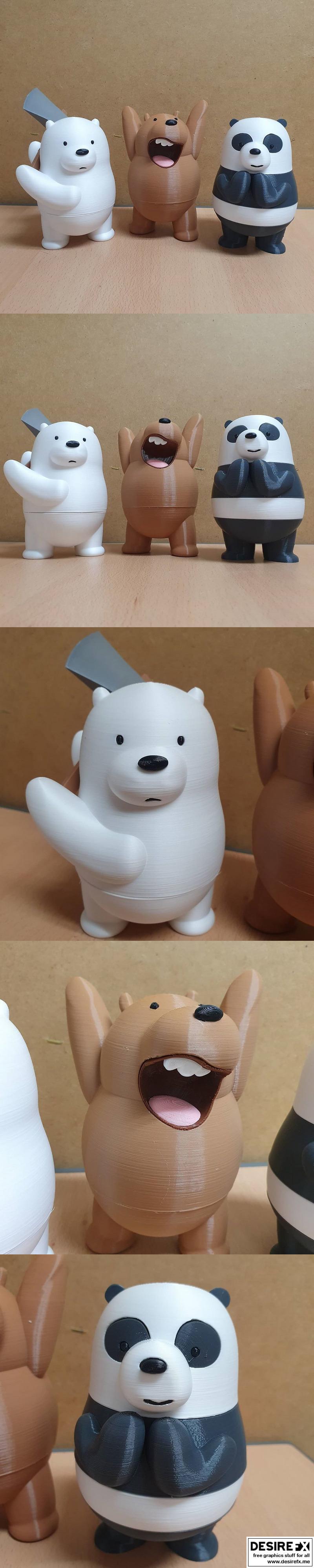 We Bare Bears 3D打印熊熊家族模型|We Bare Bears – 3D Print Model
