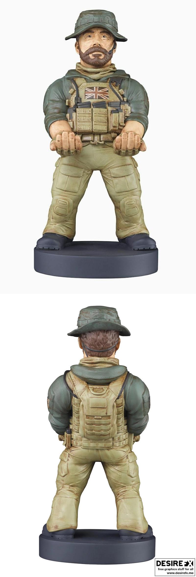 战争地带《使命召唤》卡普坦·普莱斯手柄支架 3D打印模型|Warzone Call of Duty Captain Price Joystick Holder – 3D Print Model