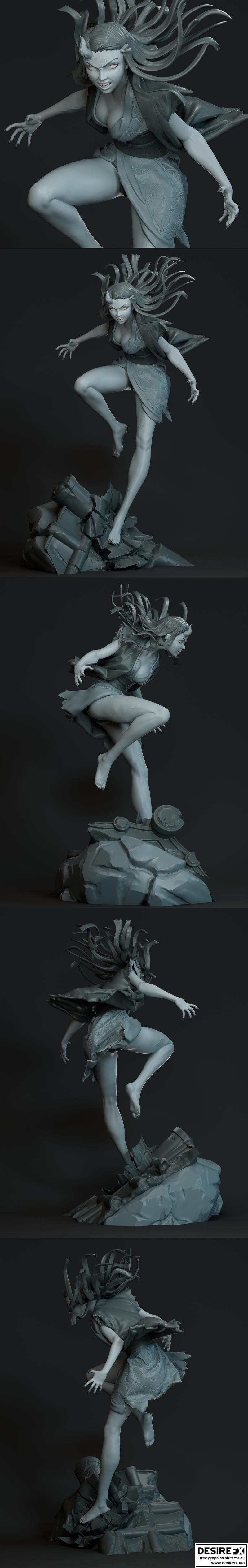 《鬼灭之刃·灶门祢豆子 3D打印模型》|Nezuko Kamado – Kimetsu no Yaiba – 3D Print Model STL