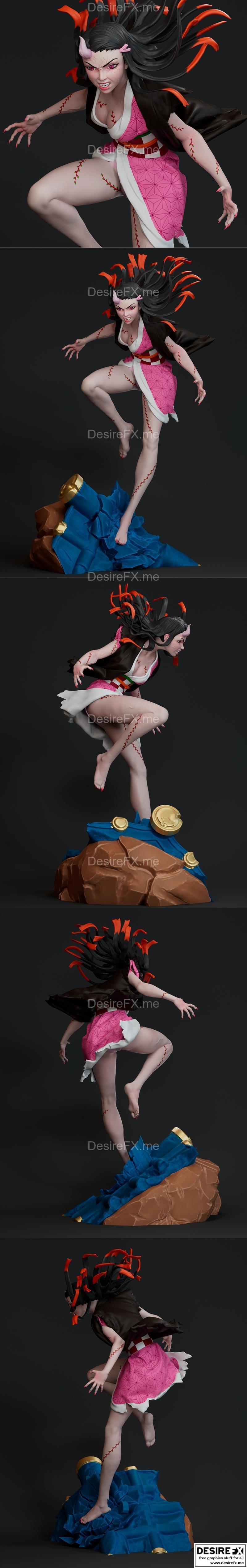 《鬼灭之刃·灶门祢豆子 3D打印模型》|Nezuko Kamado – Kimetsu no Yaiba – 3D Print Model STL
