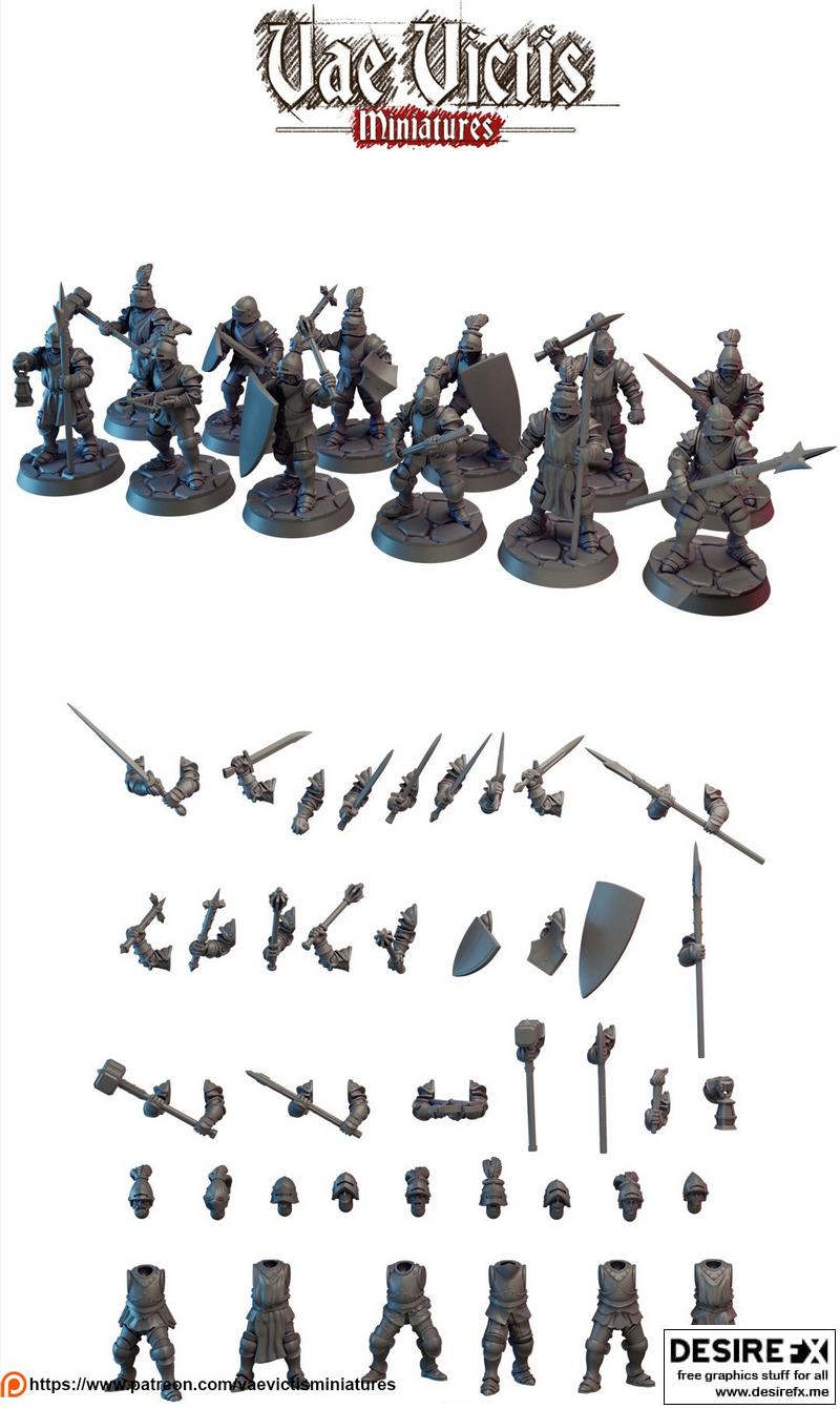 瓦尔维斯——模块化骑士套装 3D打印模型|Vae Victis – Modular Knights Pack – 3D Print Model