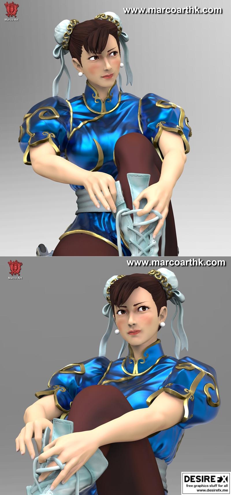 马可艺术 - 郭靖 - 3D打印模型|Marco Art – Chun Li – 3D Print Model STL