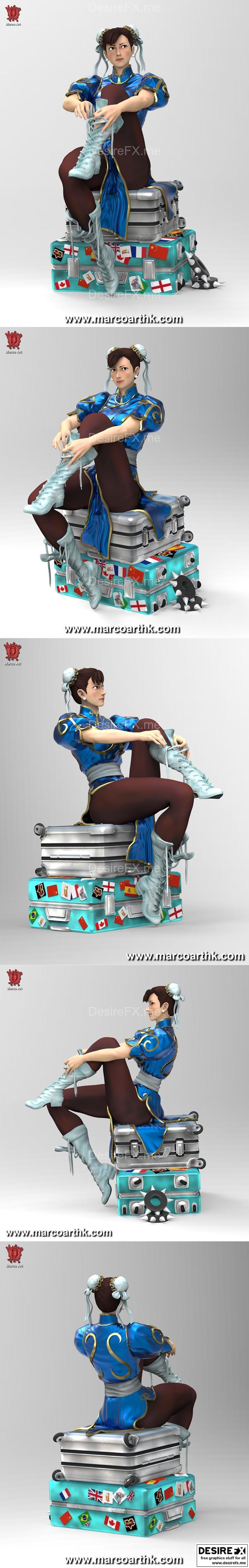 马可艺术 - 郭靖 - 3D打印模型|Marco Art – Chun Li – 3D Print Model STL