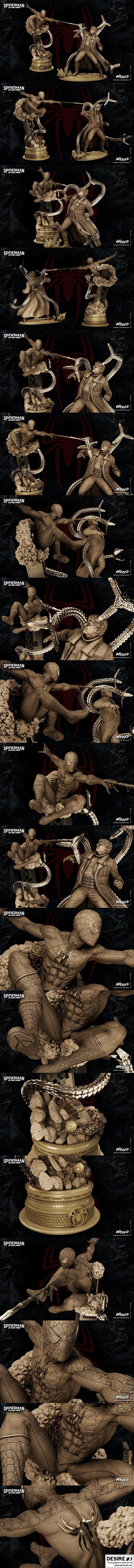 蜘蛛侠对战奥克塔维斯——漫威漫画3D打印模型|Wicked – Spider-Man VS Doctor Octopus – Marvel Comics – 3D Print Diorama